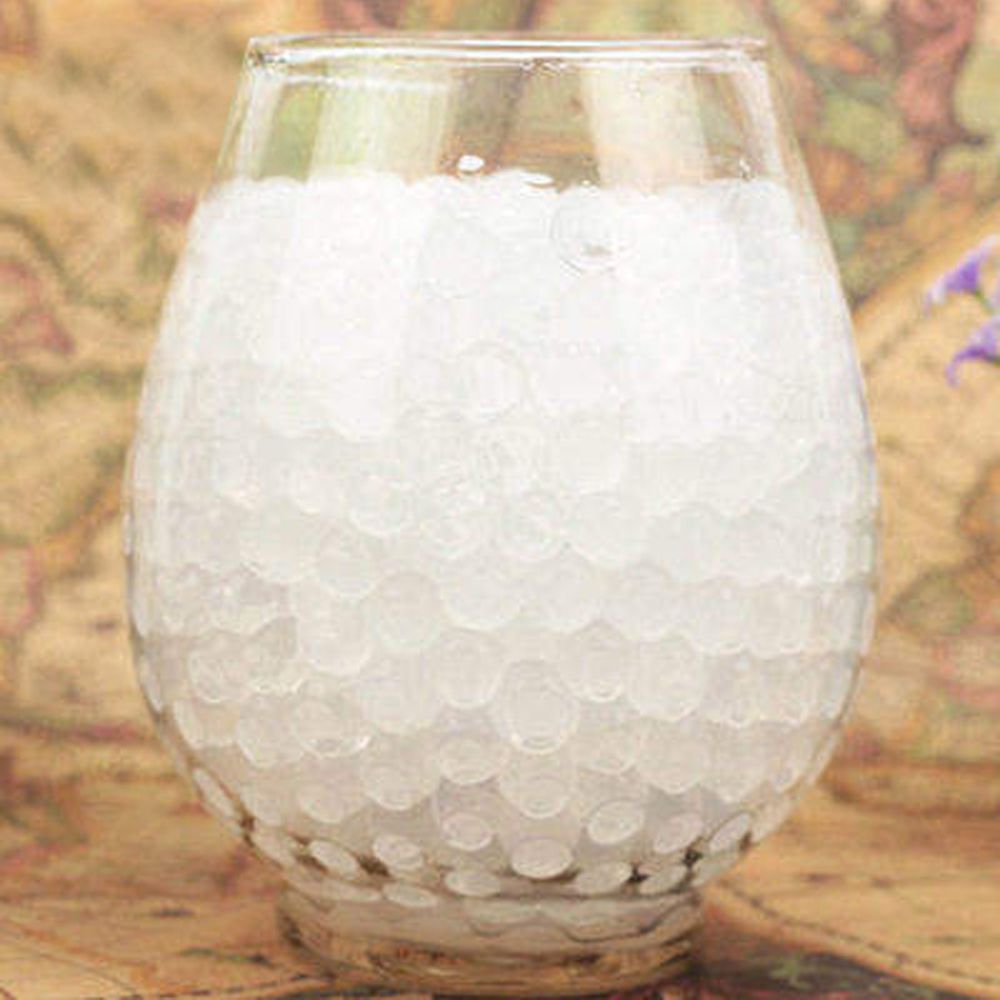 Perles d'eau en Hydrogel pour enfants, 500 pièces, cristal, terre, boue, plante d'eau, fleur, gelée, boules d'eau, jouet, Vase, décoration: White