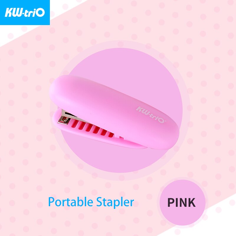 KW-triO Mini Stapler Lovely Portable Stapler Cute Candy Styling Stapler with Staple Remover Notebook Binding Office Supplies: Pink Stapler