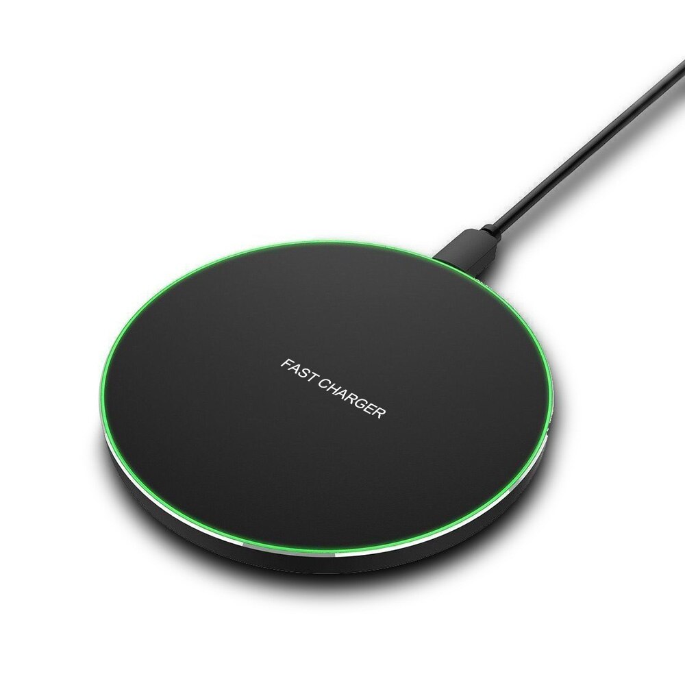 15w qi trådlös laddare docka för iphone 8 x xs  xr 11 pro max huawei  p30 samsung note 10 s10 induktion snabb trådlös laddningsplatta: Svart