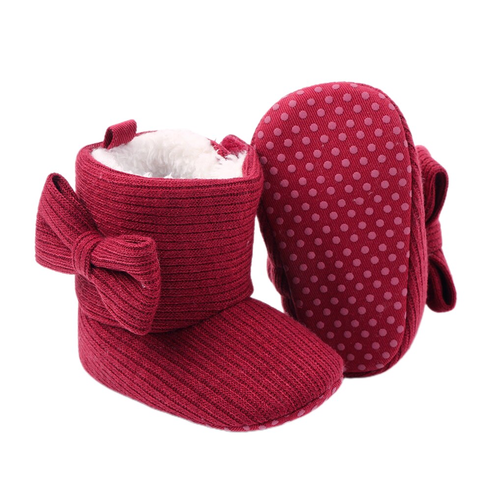 Pasgeboren Peuter Baby Meisjes Jongens Snowboots, zachte Zool Antislip Crib Schoenen Winter Warme Gezellige Strik Booties Winter Warm