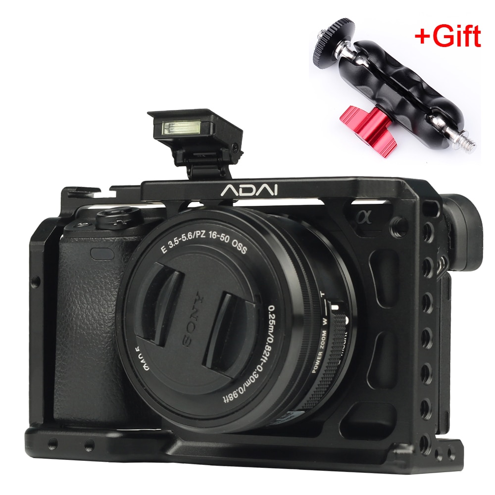 SETTO A6400 Camera Kooi voor Sony Alpha A6400 Camera Functie met 1/4 3/8 Schroefdraad Gaten voor Vlog DIY Video