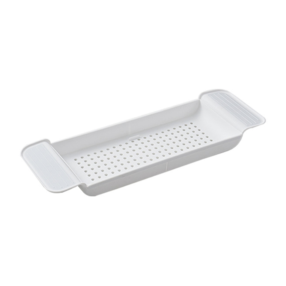 Badewanne Regal Ausziehbare Badezimmer Badewanne Tablett Badewanne praktisch Halterung Organizer Handtuch Buch Halfter Küche Waschbecken Lagerung Bord: Weiß