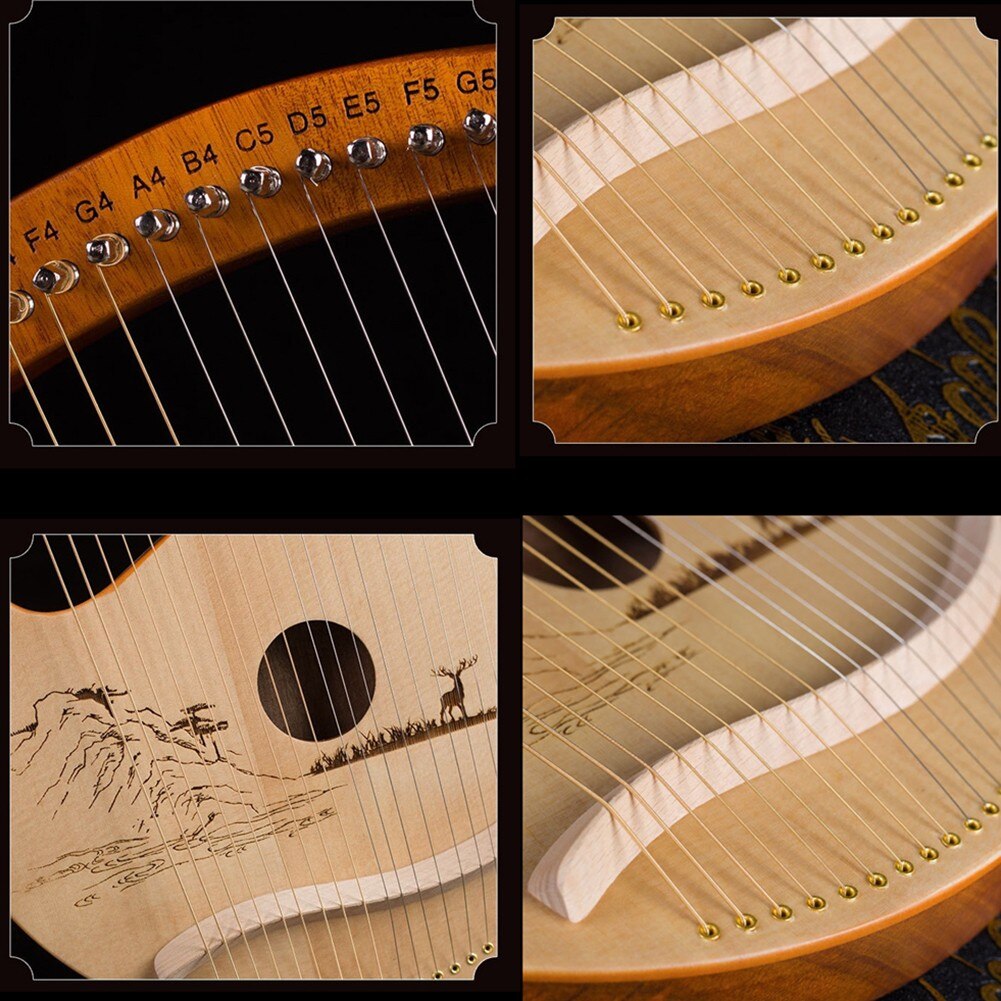 19 strunowy lira harfa mahoniowy instrument muzyczny z zapasowymi strunami klucz robić strojenia dla miłośnicy muzyki moda dla początkujących