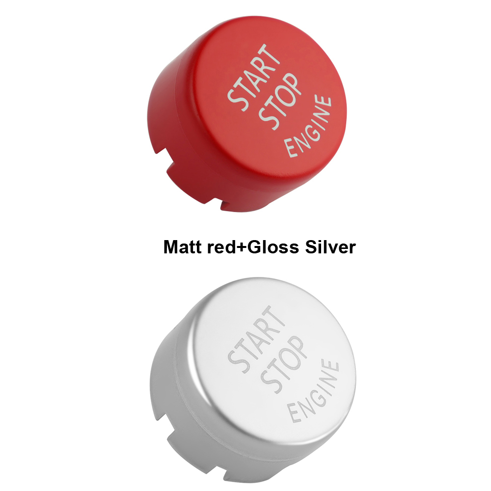 Engine Start Stop Button Cover for BMW F30 F10 F33 F15 F25 F48 X1 X3 X4 X5 X6 With Off Switch Replace Cap: Gloss Sil matt red