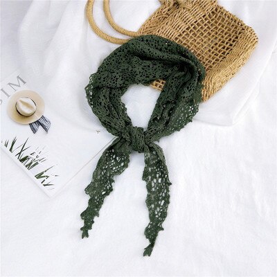 Women Lace Sheer Floral Knit Veil Scarf Hollow Out Crochet Shawl Wraps Tassels Scarves Party Evening Neckerchief A014: 5