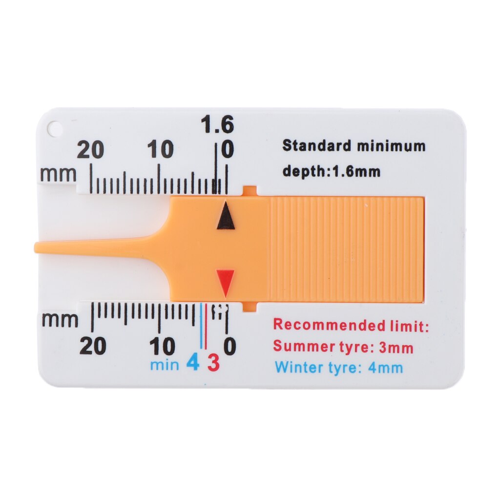 20mm Metric Tyre Thread Depth Gauge Key Chain Car Wheel Measuring Caliper