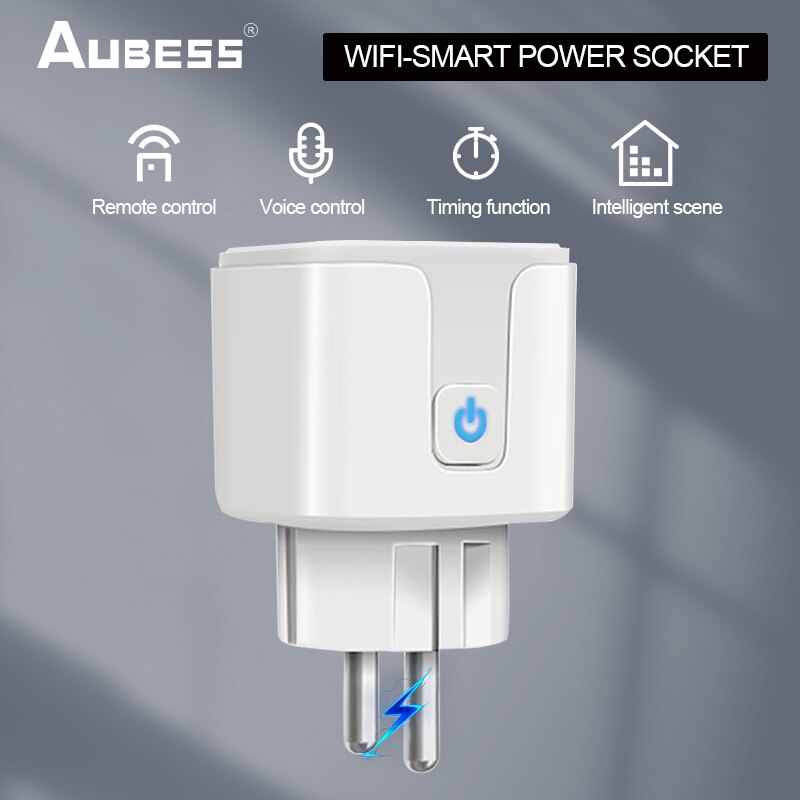 Tuya WiFi EU Smart Plug Wireless Remote Timer Voice Control Home Fire Retardant PC Smart Power Socket For Google Home Alexa