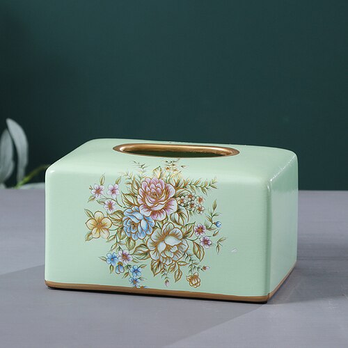 Newyearnew europe keramische tissueboxen, antieke edele huisdecoratie, opbergdoos voor tissues, bruiloft: B