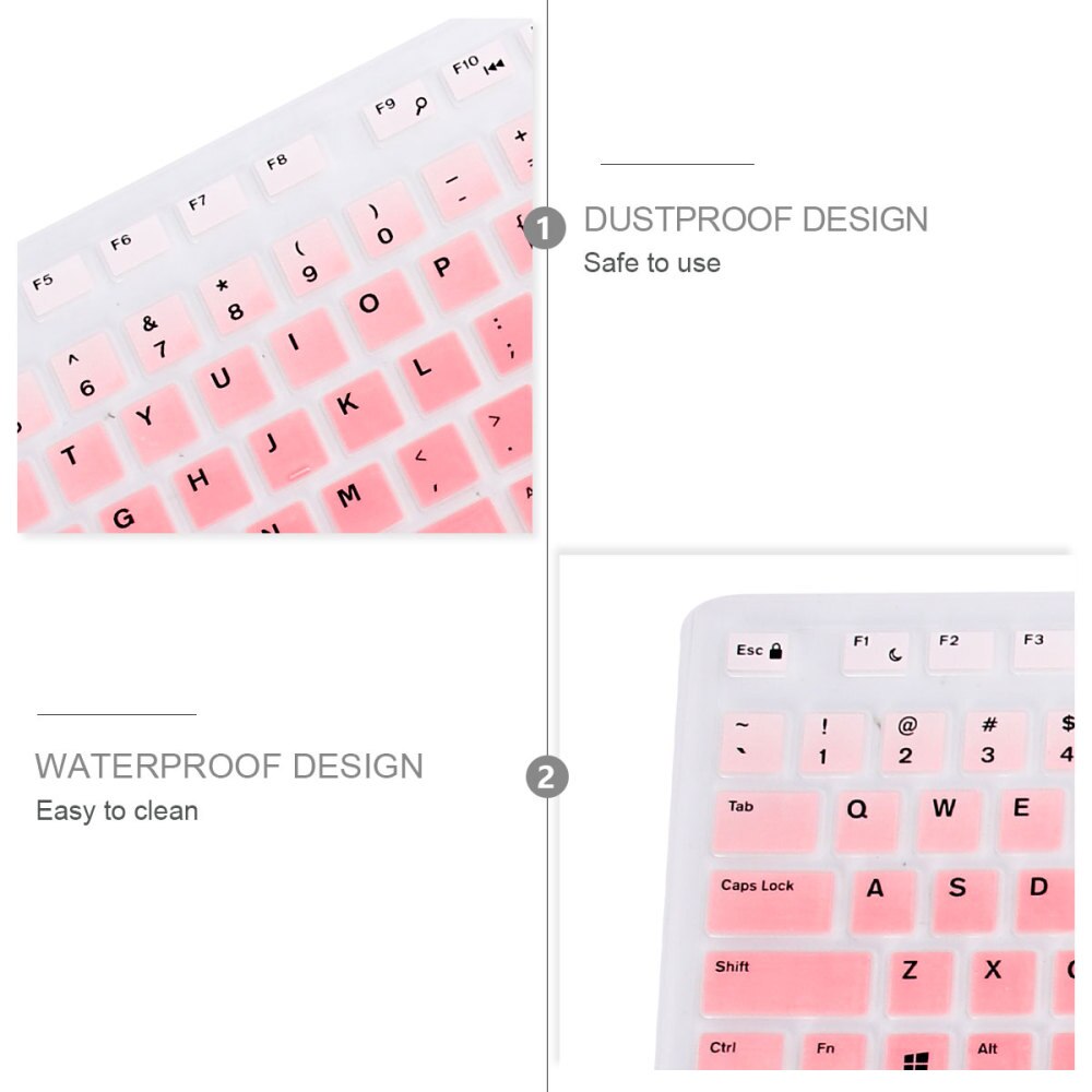 2Stck Staubdicht Tastatur Haut Silikon Tastatur Schutz Wasserdichte Tastatur Schutzhülle Kompatibel für Dell KB216P/KB216T/