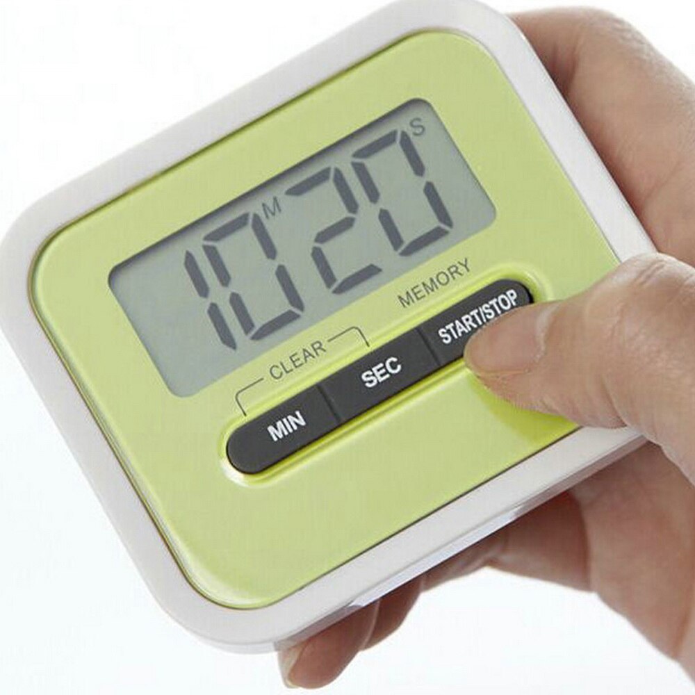Mini LCD Digital Display Kitchen Timer Square Kitchen Countdown Alarm Magnet Clock Sleep Stopwatch Clock Timer