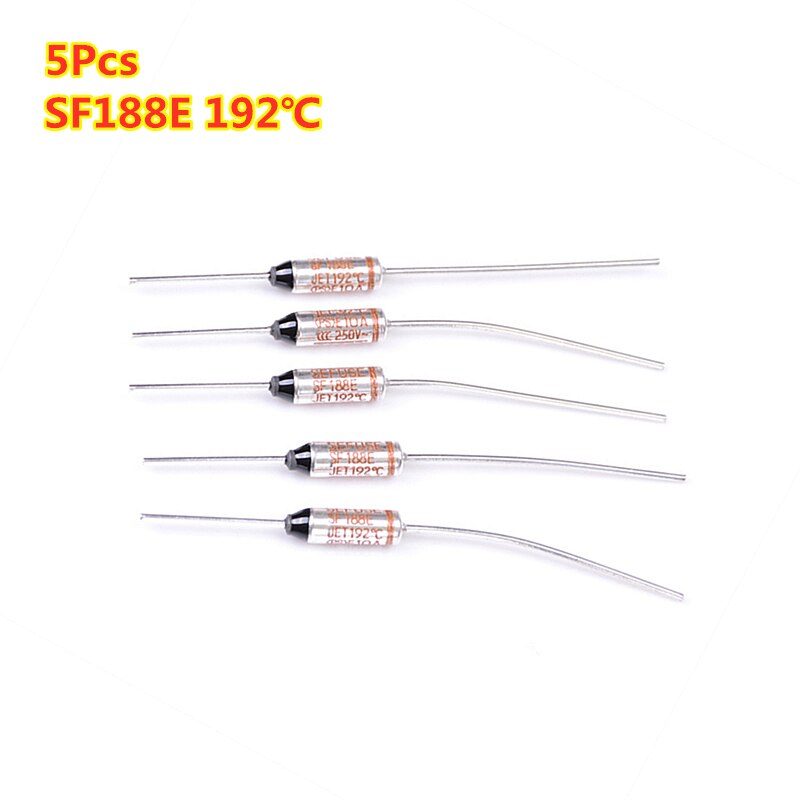 5/10Pcs 250V 10A SF76E/SF119E/SF129E/SF139E/SF188E Thermische Zekering Thermische Cutoffs 77/121/133/142/192/240 ℃ Graden Temperatuur Zekering: SF188E 192 Degree