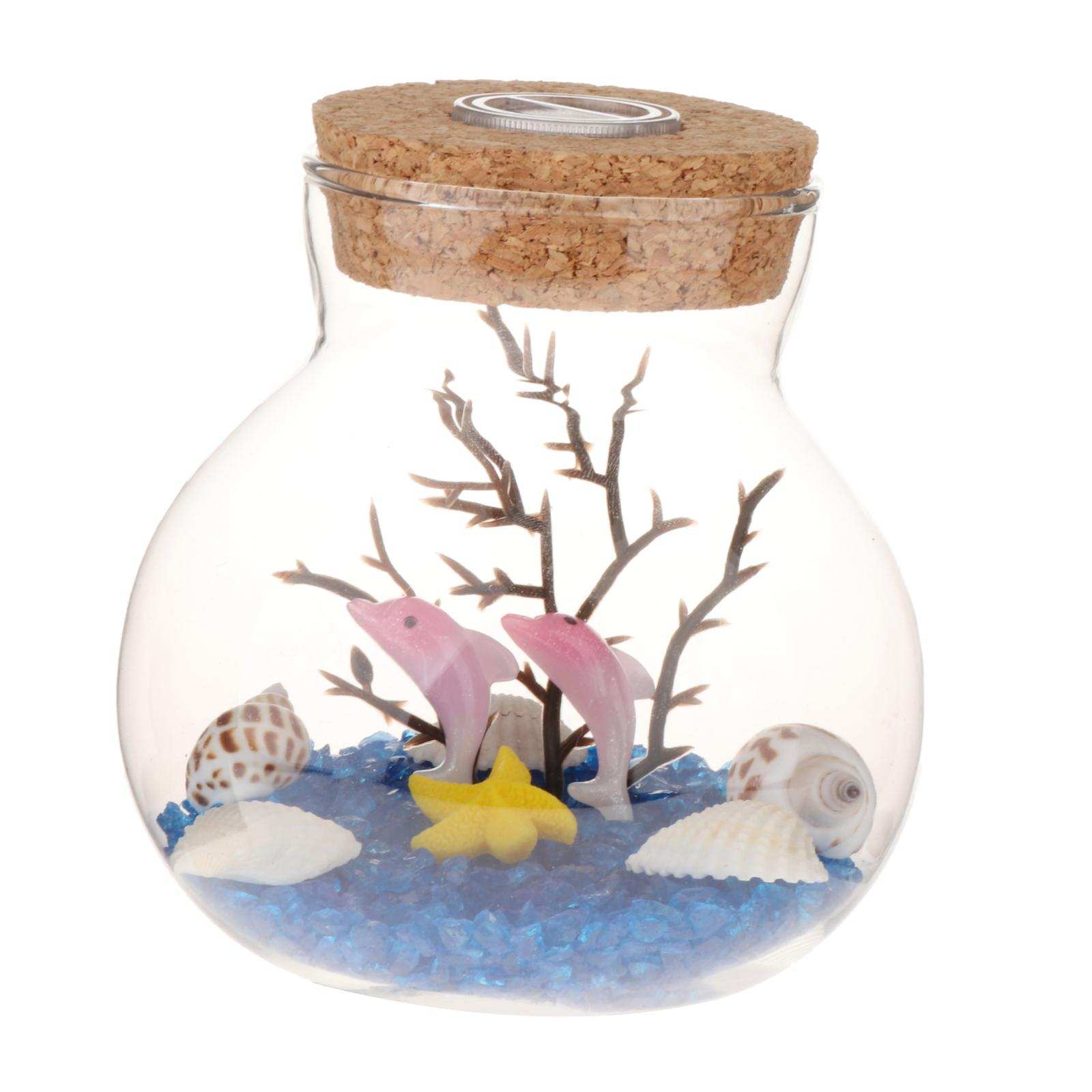 Glass Terrarium Container Multiple Choices Planter Jars with Wood Base &amp; Lid Plant Terrarium Bowl Vase with Fairy Lights