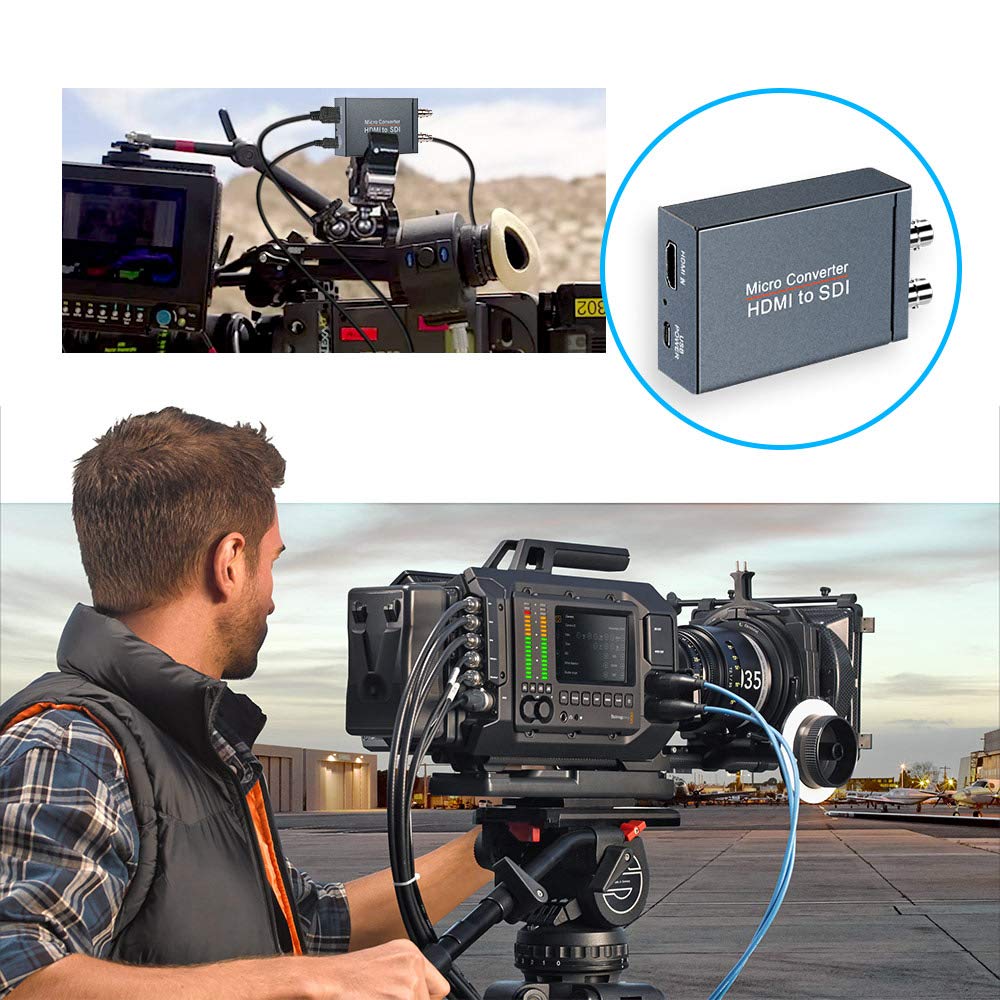 One HDMI in Two SDI Output Converter Micro Converter HDMI SDI Adapter SDI/HD-SDI/3G-SDI Adapter for Camera Home Theater CCTV