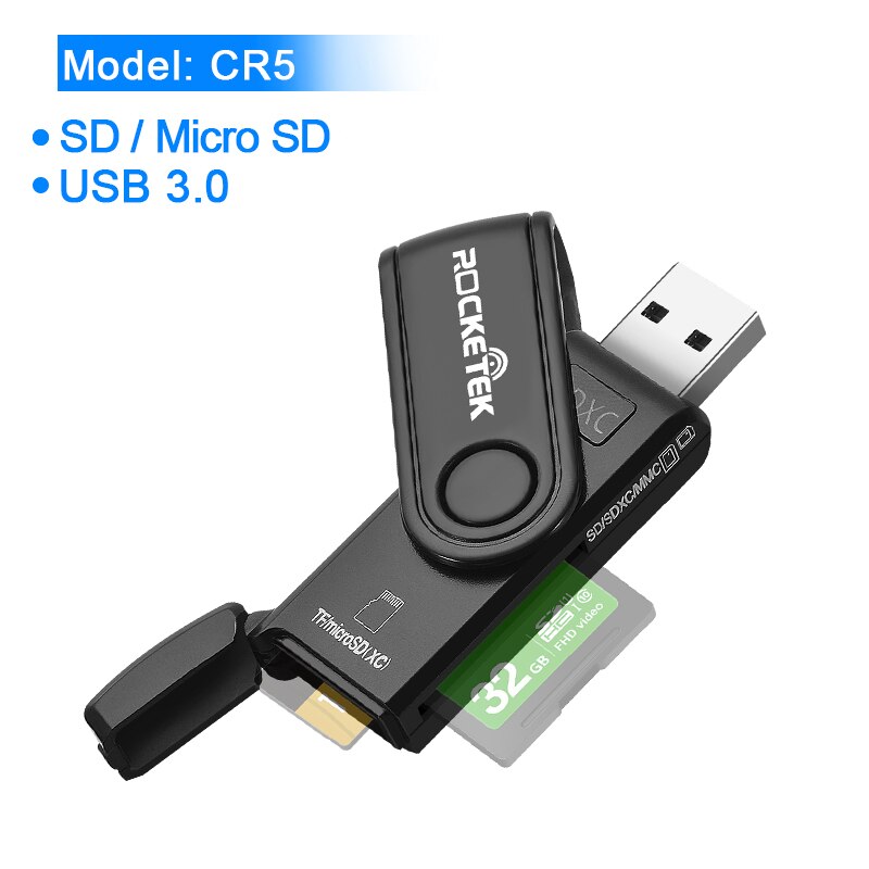 Rocketek Usb 3.0 Multi Memory Card Reader Otg Type C Android Adapter Cardreader Voor Micro Sd/Tf Cf MS microsd Lezers Computer: CR5