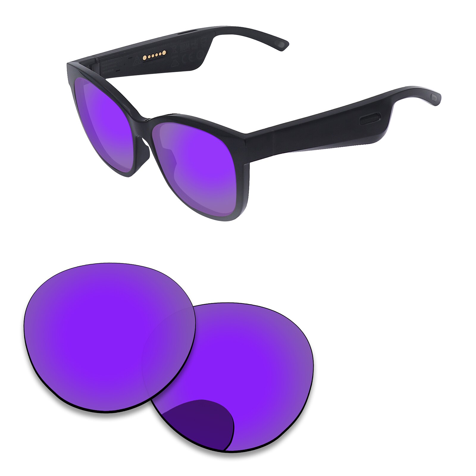 Alphax – verres de remplacement pour lunettes de soleil, polarisées, pour Bose Rondo S/M, Options multiples: Plasma Purple