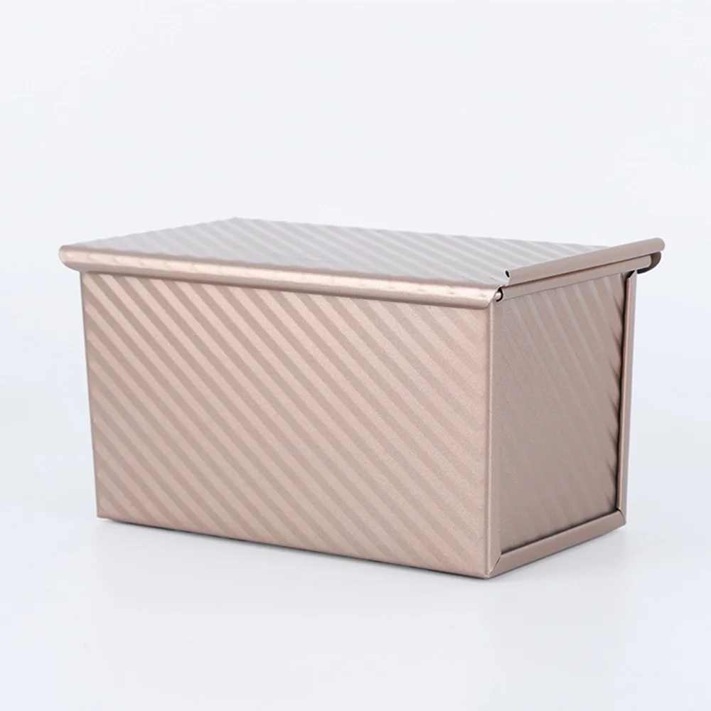 Molde para pan Pullman antiadherente con tapa, caja para pan tostado corrugado de acero al carbono, molde para pan tostado perfectamente horneado, 1 ud.: Verde claro