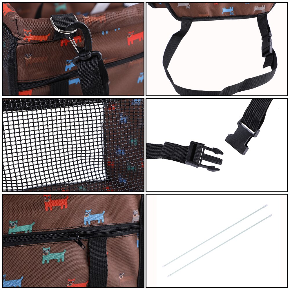 Bolsa para el asiento del coche del perro, cesta impermeable, bolsas colgantes de malla para viajes de seguridad, bolsa de asiento para perros