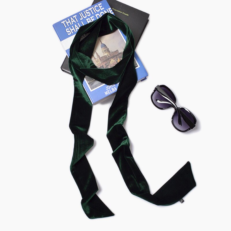 200cm de largo terciopelo gargantilla Color sólido Chic cuello bufanda mujeres Skinny bufanda Bandana cuello desgaste de la muñeca ropa de cabeza [1277]