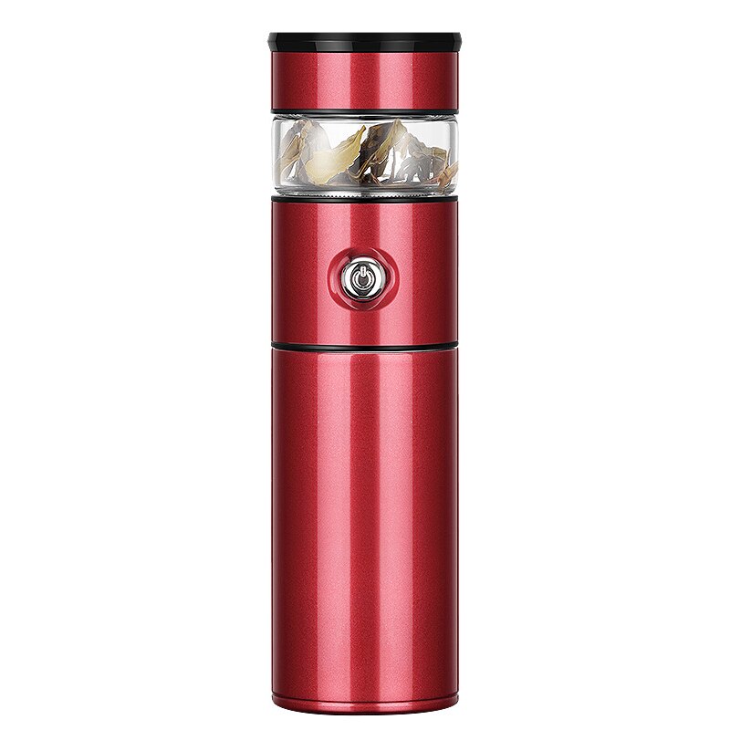 500Ml Glas Thee Thermos Cup Mok Rvs Thermos Vacuüm Cup Thee Zetgroep Fles Vacuüm Kolven Thermische Mok Water fles: Red Thermos Cup