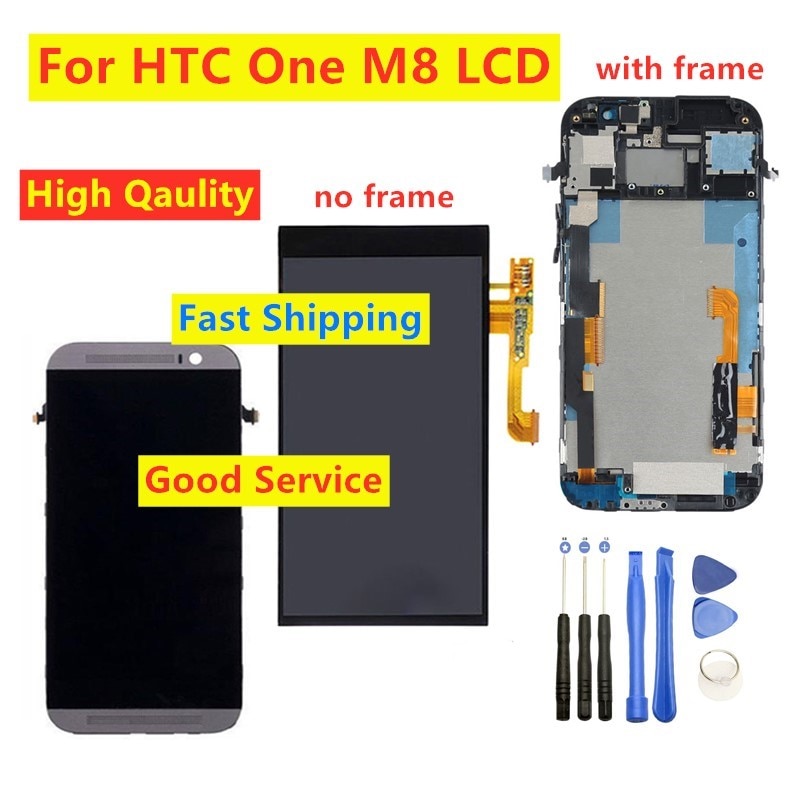 5.0 "Lcd Voor Htc Een M8 831c Lcd-scherm Lcd Touch Screen Digitizer Met Frame Vervanging Voor Htc m8 Lcd-scherm