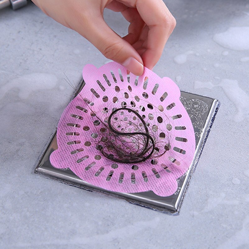 Filtro de agua desechable para desagüe de suelo no tejido, 10 Uds., filtro para el pelo, filtro para el pelo, JAN88