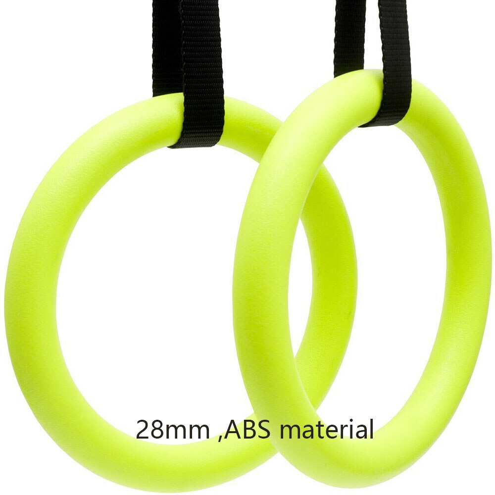 32mm gymnastikringe i træ gymnastikringe med justerbare lange spænder stropper træning til hjemmegymnastik & cross fitness: Grøn 28mm