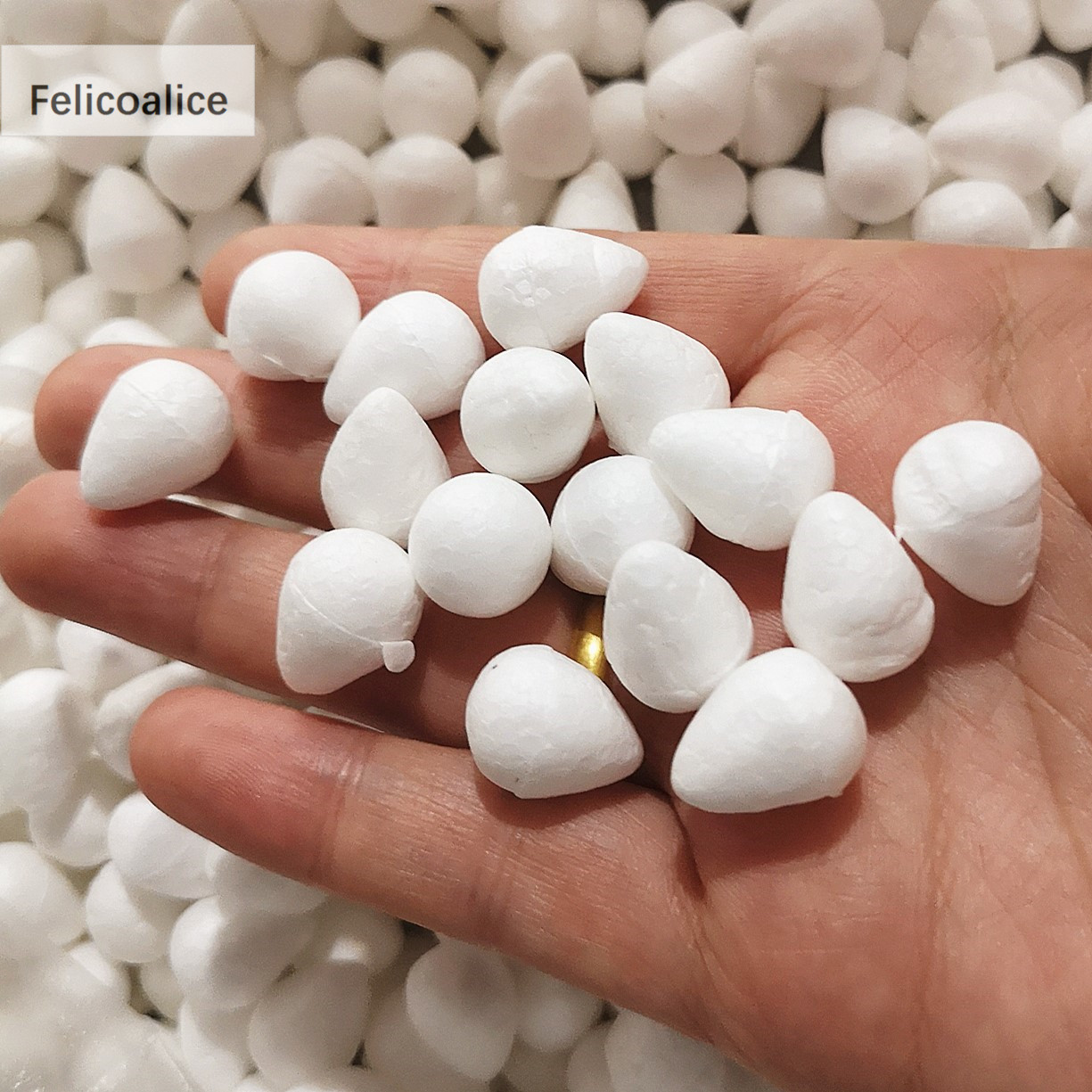 Forma de gota de agua para manualidades, 1/1, 5/2/2, 5/3/4/4, 5/5cm, forma de gota de agua, corazón de flores, rosa de espuma blanca hecha a mano, Media bola