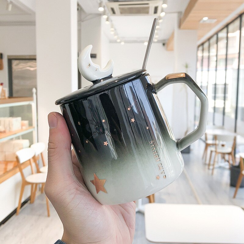 Licht Luxe Geschilderd Goud Keramische Mok, Koreaanse Stijl Roze Mokken, sakura Koffie Cup Creatieve Mokken Business Kantoor Cup Drinkware: 03