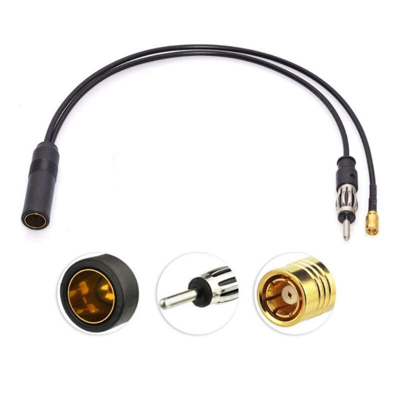 Aktiv dab + fm / am smb kabel antenne din splitter tilbehør antenne konverter trådløs adapter bly køretøj bilradiostik  e7ca