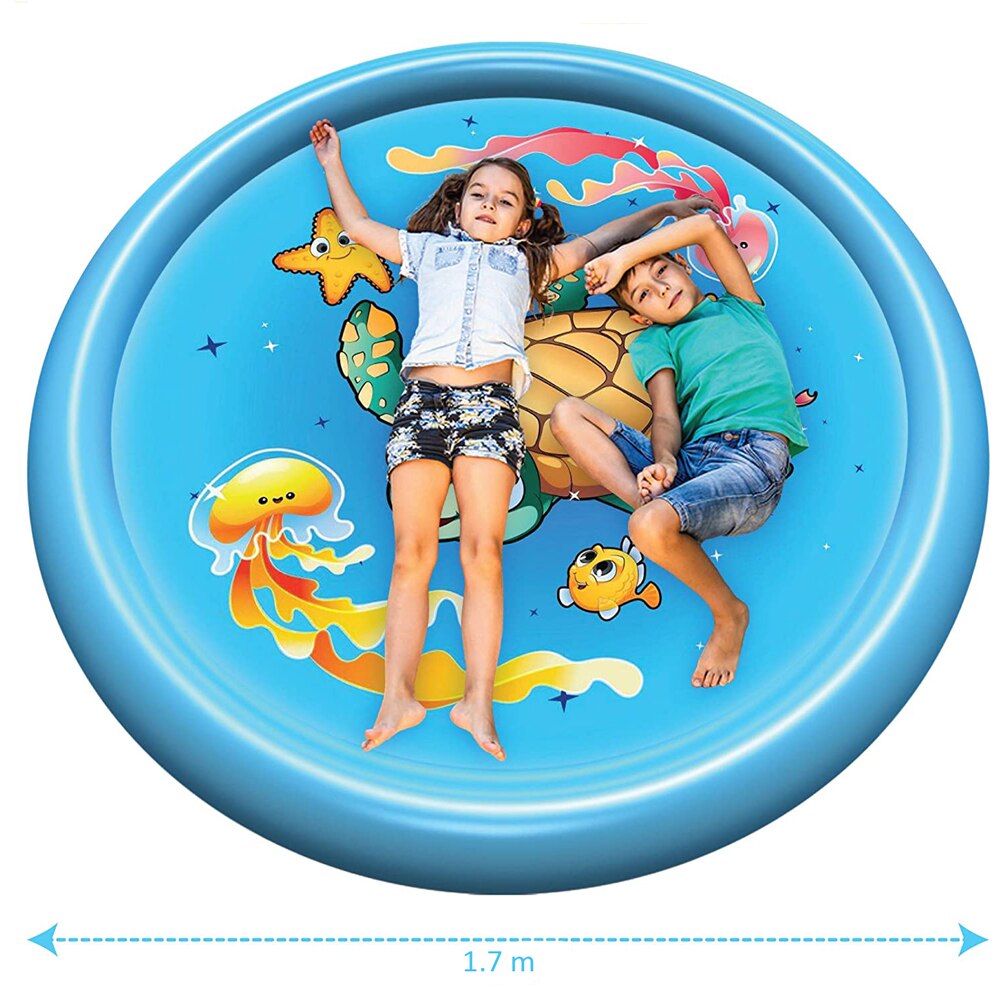 Colchoneta de Chorros Agua para Niños Hinchable Piscina Bebés Alfombra de Juegos