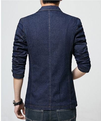 Våren män enknäppt jeans kavaj kostymer casual slim fit kostymjacka  g033001