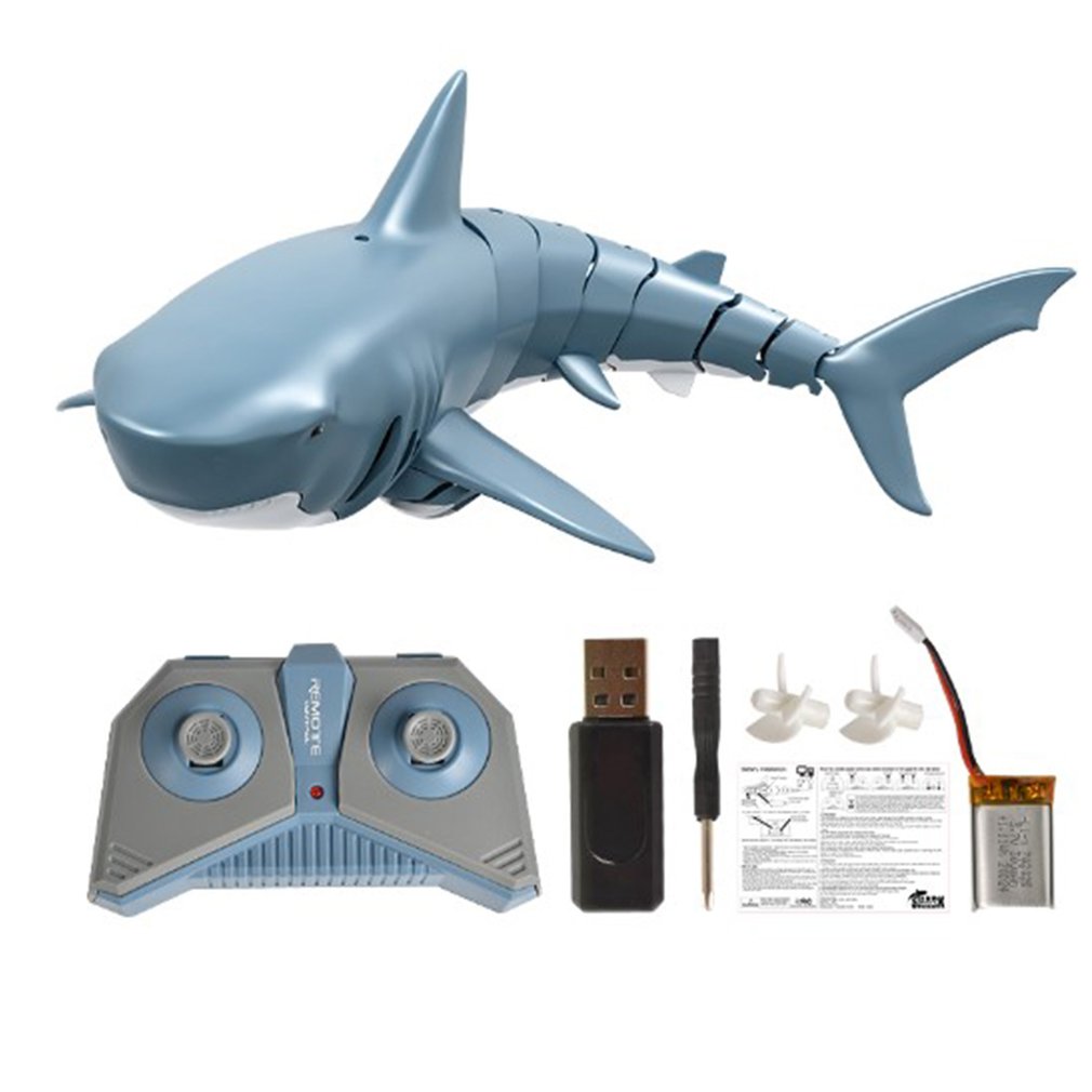 Electric Remote Control Shark With Charging Launching Model Toys Simulation Swing Brain Game Parent-Child Communication: blue