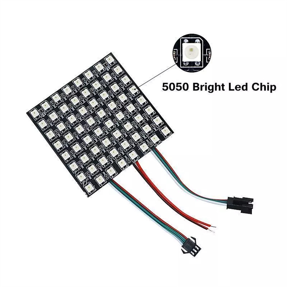 Module de lumière led matricielle RGB 5V 5050 Pixels, 8x8 16x16 8x32 Pixels, WS2812B WS2812, panneau numérique Flexible, adressable individuellement