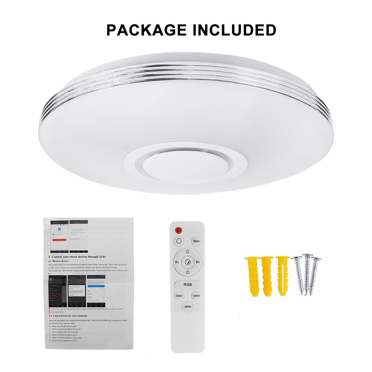 100W Wifi App Intelligente Controle Moderne Rgb Led Plafondlamp Home Verlichting Bluetooth Muziek Licht Slaapkamer Smart Plafondlamp