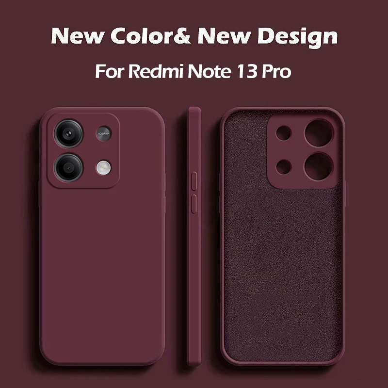Redmi nota 13 pro 4g caso de silicone líquido macio tpu capa para xiaomi redmi nota 13 note13pro plus note13 pro 5g caso telefone