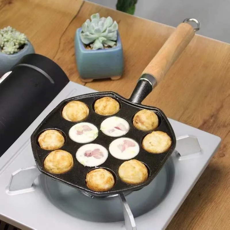 Cottura Takoyaki padella 14 fori regalo pancake spazzola in silicone con forchette cucina di casa fornello a gas professionale in ghisa a induzione