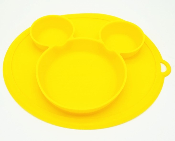 Børns silikoneskål sugeskål børn tallerken baby tallerken baby børn & #39 #39 fodring platos børn bordservice mad tallerken: Gul