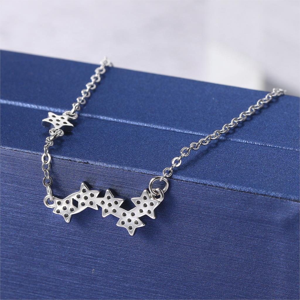 Doppel Messe eins Stil Schlüsselbein Kette Mikro Zirkon kleine Sterne ColorPendant Halsketten Für Frauen Schmuck KBN397