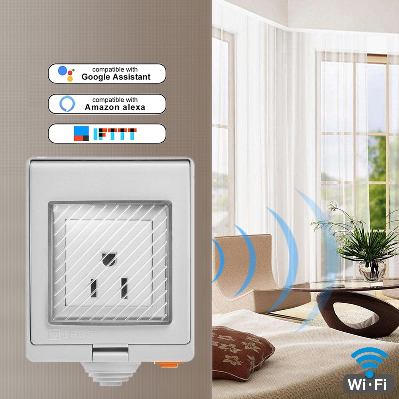 SONOFF S55 Wi-Fi Smart IP55 prise de étanche pour Android IOS pour Google Wifi commutateur maison interrupteur mural automatisation intelligente