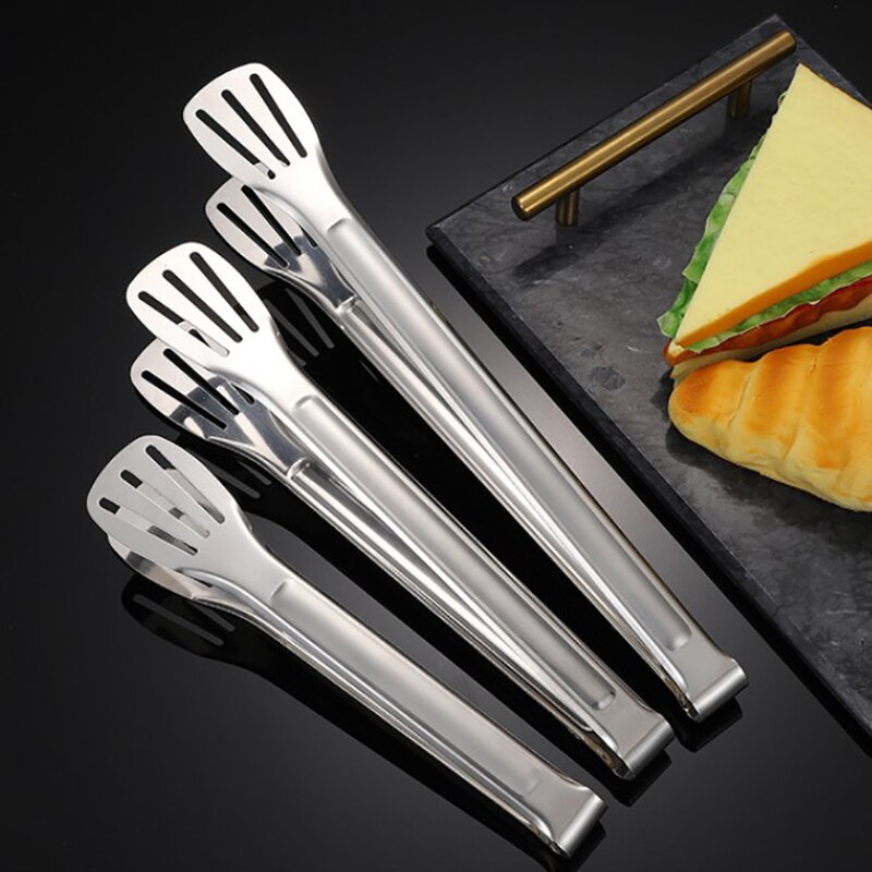 Stainless Steel Kitchen Tongs Metal BBQ Tongs Salad Bread Spaghetti Serving Tong