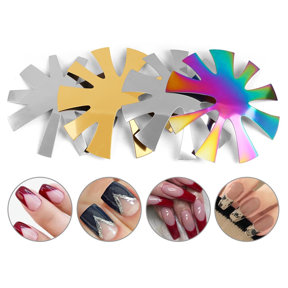 Multifunction Easy French Tip Line Edge Cutter Stencil Trimmer Tool Smile Shape Clipper Styling Forms