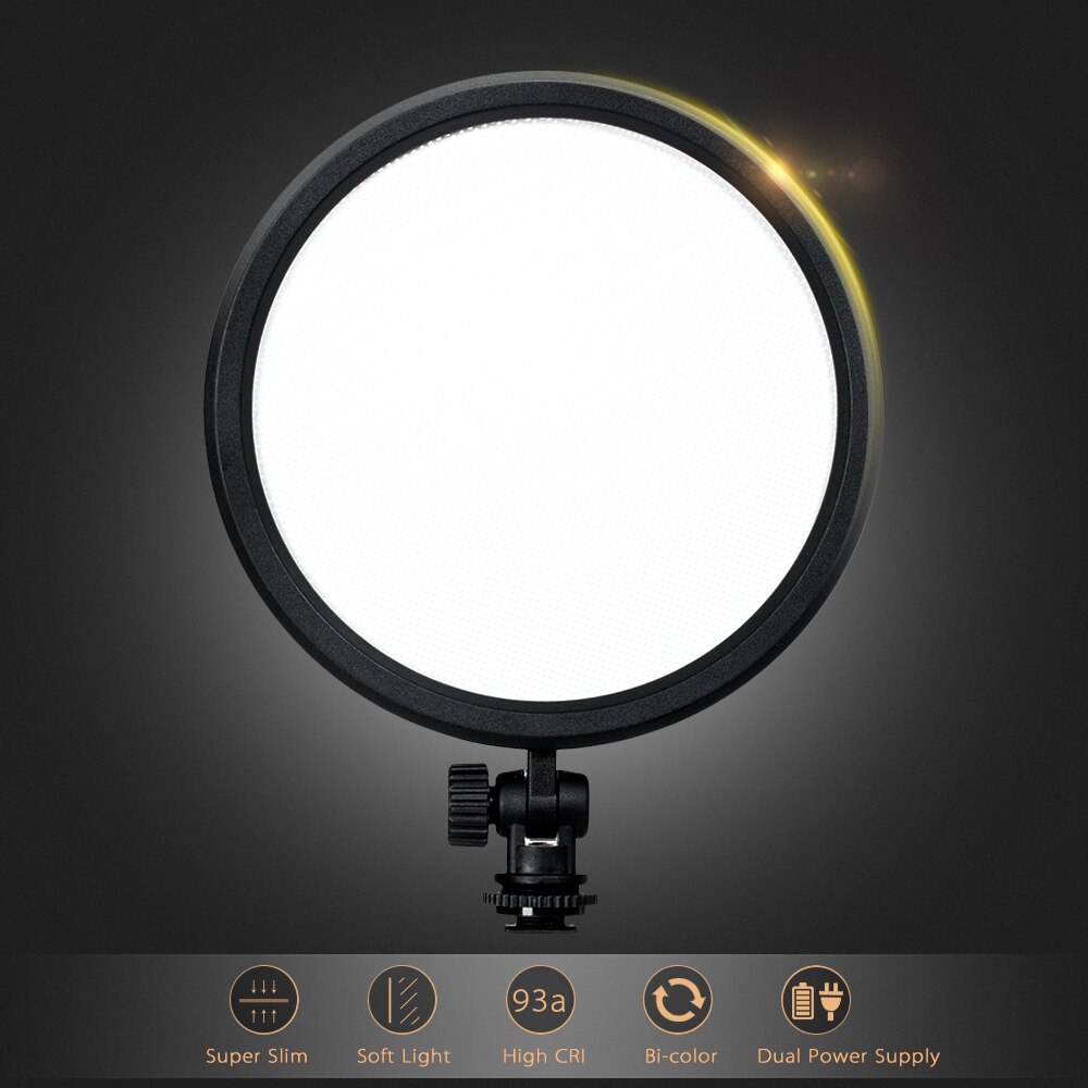 Andoer CM-200D photography lighting LED Edge Light 6inch Ultrathin Daylight 3200K-5600K Bi-color Dimmable Photo Video Light