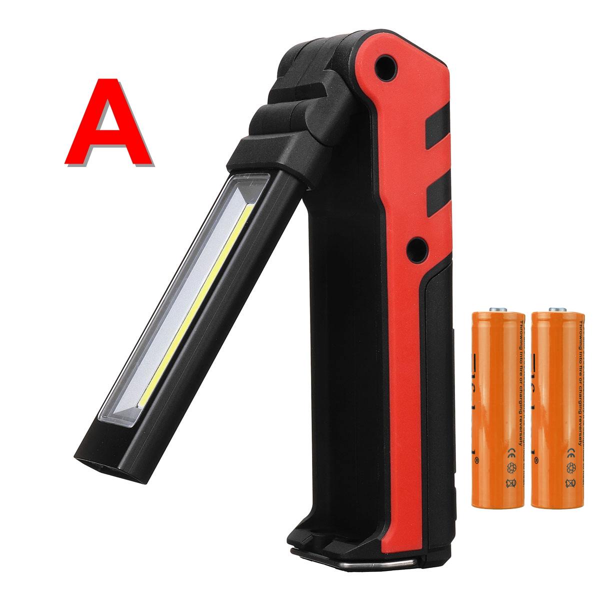Projecteur portable bimodal COB ESEN106, rechargement USB, avec batterie, spot étanche et aimanté équipé d'une poignée, 2 modes, accumulateur 18650: red