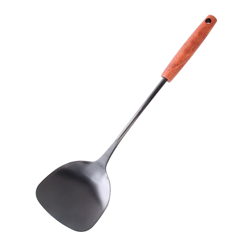 Långhandtag soppslev sked turner vägghängande bärbar rostfritt stål non-stick handtag turner/slev köksredskap: Svarvare