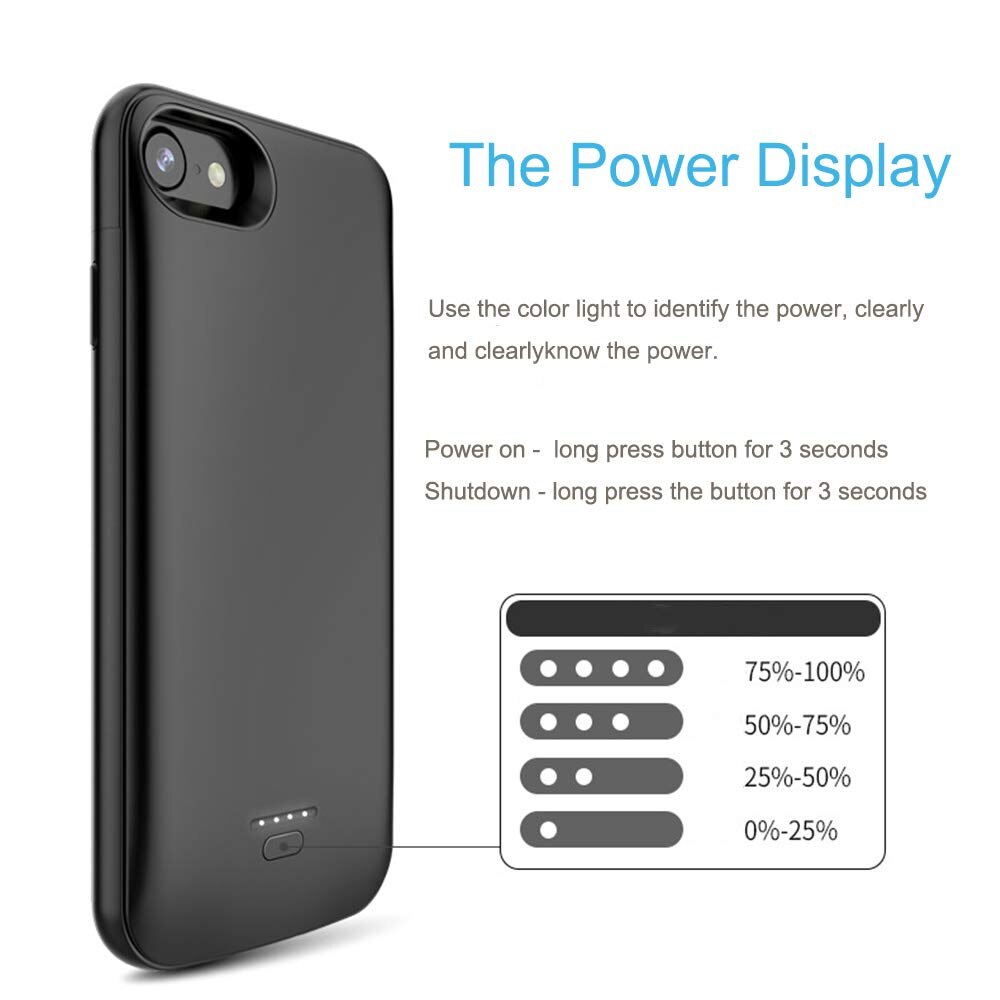 For iPhone 5 5S SE 6 6S 7 8 6 Plus 6s Plus 7 8 Plus X XS XR XS Max Battery Case Ultra-Thin Portable Charger Power Case Bank