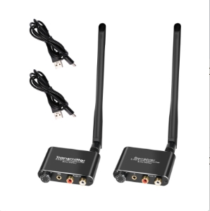 2.4 ghz Draadloze Wifi Audio Muziek Zender en Ontvanger Met 3.5mm R/L RCA Draadloze Audio adapter Voor DVD TV Computer CD: Rood