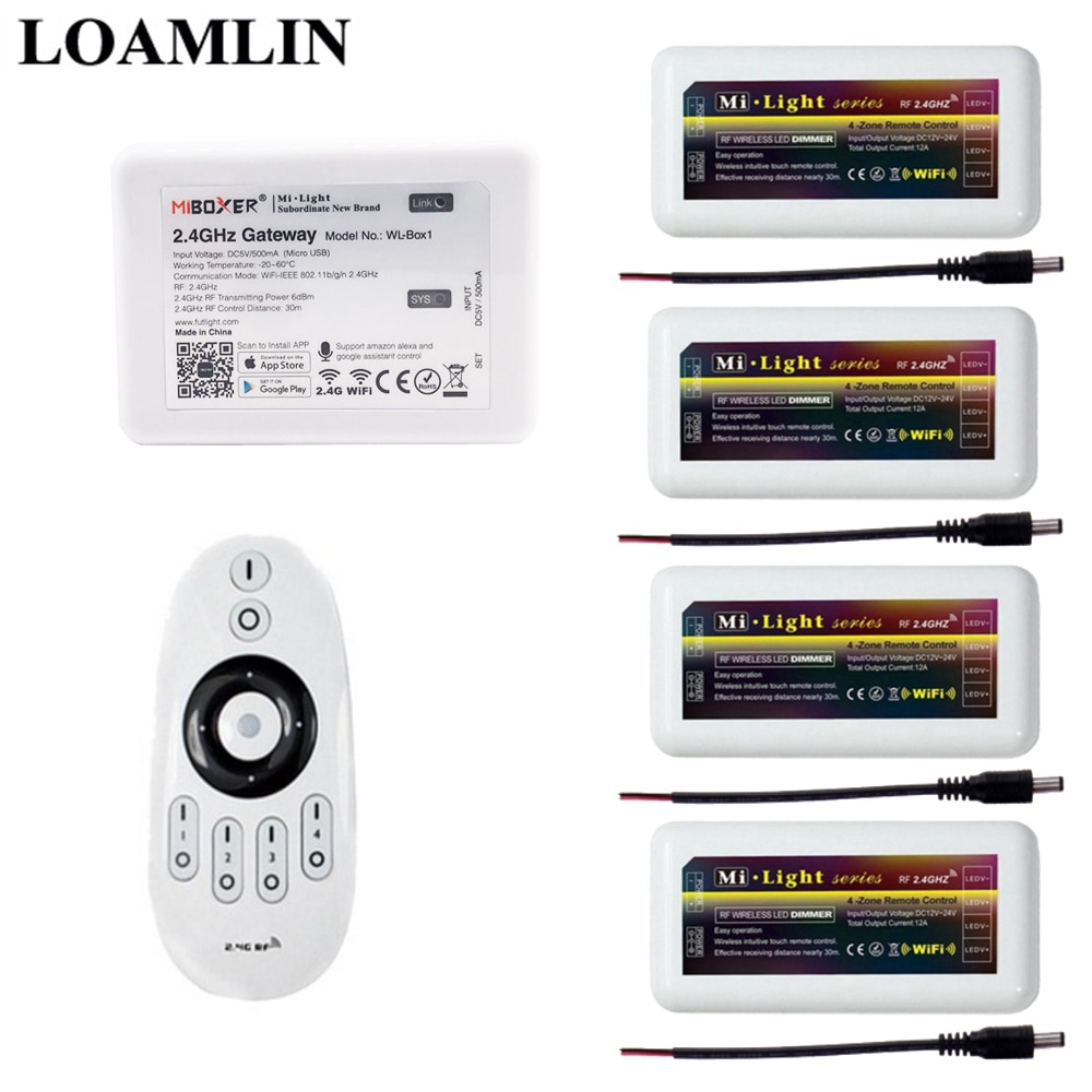 Led Controller Mi light Remote 2.4G WIFI IBOX2 Control DIM Controller For Single Led Strip DC12-24V