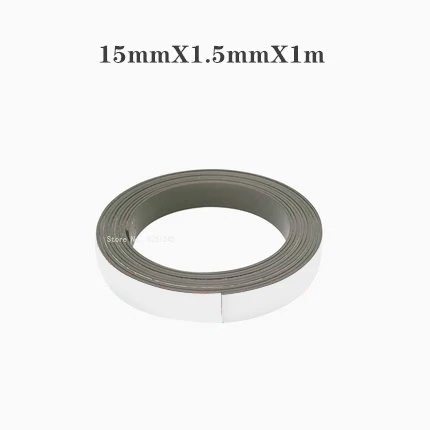 Sterke Flexibele Magneet Strip Zelfklevende Magneetband Rubber Magneet Tape Lengte 39.37Inch: Zilver