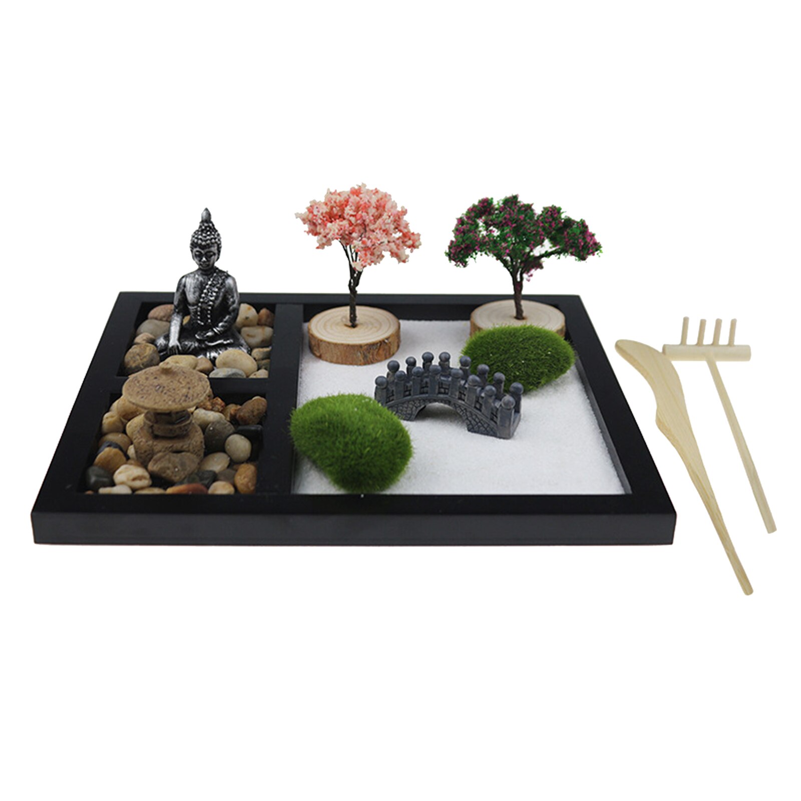 Mini Zen Garden Porch Yard Buddha Statues for Stress Relief Relaxation Home