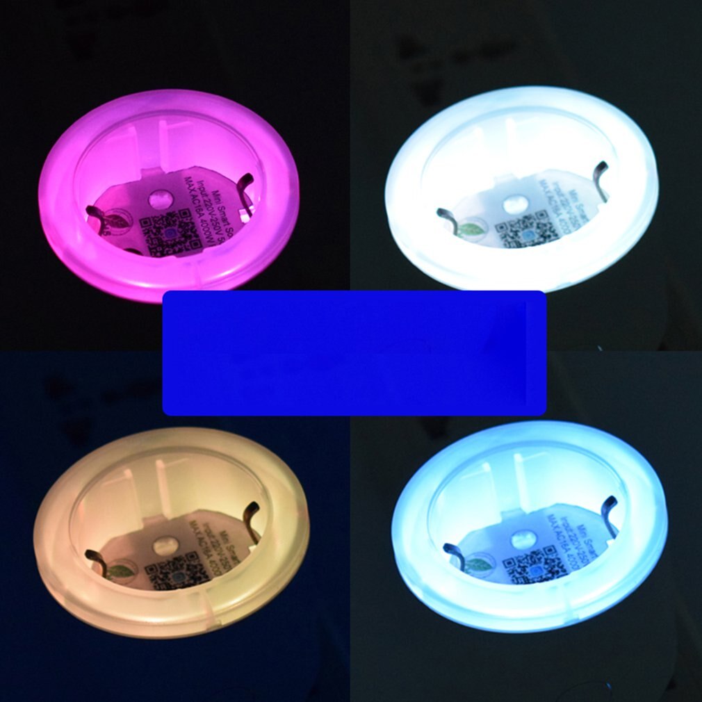 Smart Plug Wifi Socket Phone APP Voice Remote Control Home Automation Timer Switch Wall Plug with RGB LED Light